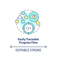 Easily Traceable Program Flow Concept Icon