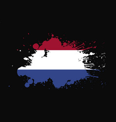 Netherlands Flag With Grunge Effect Design