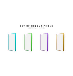 Set Of Colour 3d Realistic Phone Isolated