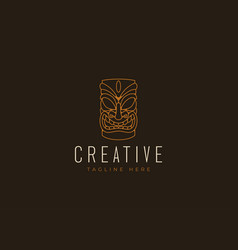 Tiki Mask Logo Design Template Ancient Mask Icon