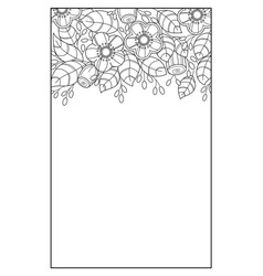 Wide Horizontal Floral Border Black And White