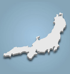 3d Isometric Map Honshu Is An Island In Japan