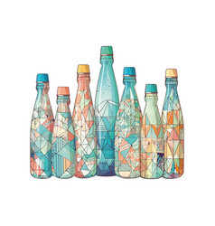 Abstract Stylish Glass Bottles