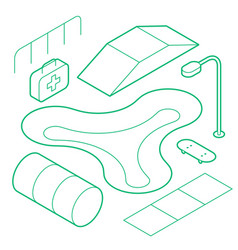 Isometric Skate Park Outline