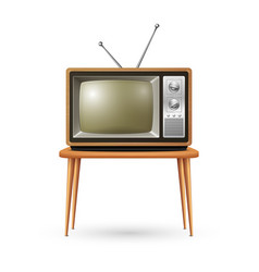 Realistic Retro Tv Receiver Isolated