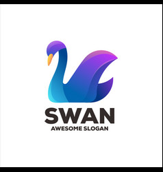 Swan Colorful Gradient Logo Design