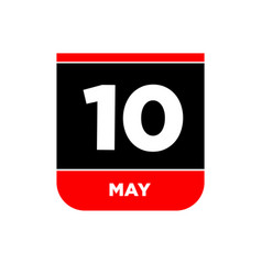 10th May Calendar Page 10 May Day Icon