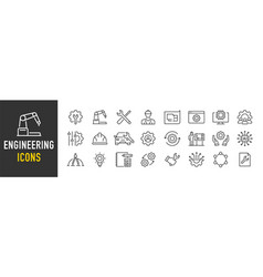 Engineering Web Icons In Line Style Manufacturing