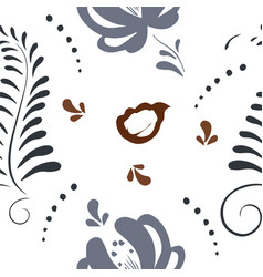 Leaf Flower Seamless Pattern White Background