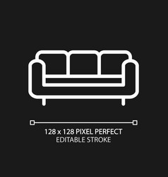 Sofa Pixel Perfect White Linear Icon For Dark