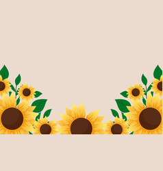 Watercolor Sunflower Border Background