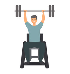 Disabled Barbell Sport Icon Cartoon