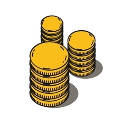 Gold Coins Stacks Royalty Free Vector Image Vectorstock