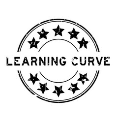 Grunge Black Learning Curve Word With Star Icon