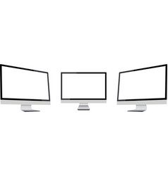 Set Of Realistic Of Black Computer Lcd Monitor