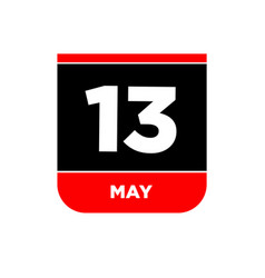 13th May Calendar Page 13 May Day Icon