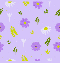 Floral Seamless Pattern Flowers Purple Background