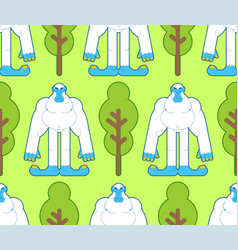 Yeti Pattern Seamless Bigfoot Abominable Snowman