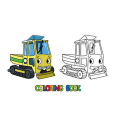 Funny Small Mini Tractor With Eyes Coloring Book