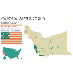 Map Of Alameda County In California Usa