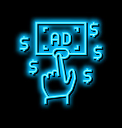 Pay Per Click Neon Glow Icon