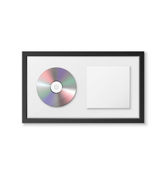 Realistic 3d Cd Label With Black Cd Cover