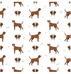 Boxer Dog Seamless Pattern