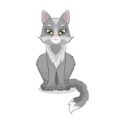 Cute Cat On A White Background Cartoon