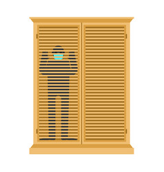 Man Inside In Closet Isolation From Coronavirus