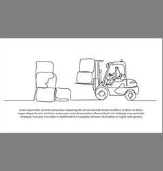 Truk Forklift One Continuous Line Design