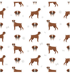 Boxer Dog Seamless Pattern