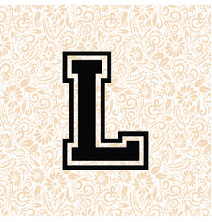 College Varsity Alphabet L Lower Black