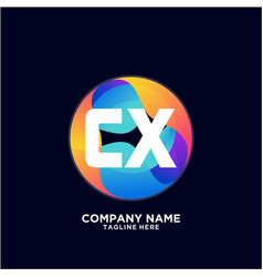 Cx Initial Logo With Colorful Circle Template