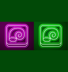 Glowing Neon Line Octopus On A Plate Icon