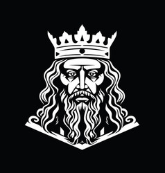 King Human With Crown Concept Logo