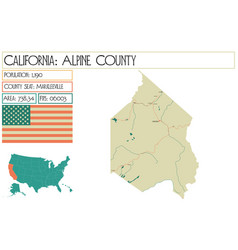 Map Of Alpine County In California Usa