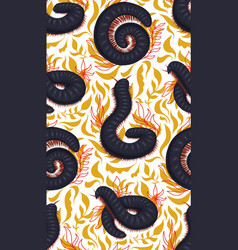 Seamless Pattern With Centipedes