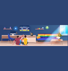 Two Men Playing Video Games Lgbt Rainbow Flag Gay