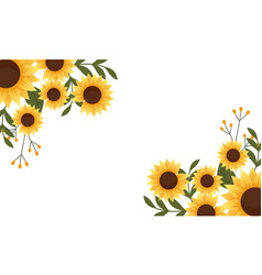 Watercolor Sunflower Border Background