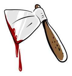 Bloody Ax On White Background