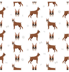 Boxer Dog Seamless Pattern