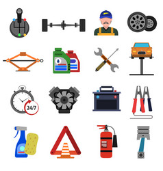 Car Service Icons Flat Set Service Icons Flat