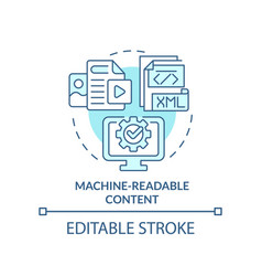 Machine Readable Content Turquoise Concept Icon