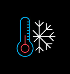 Thermometer And Snowflake Icon Thermometer Cold