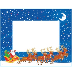 Border With Christmas Sleigh Of Santa Claus