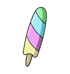 Cold Multicolored Fruit Popsicle On A Stick