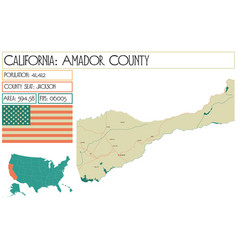 Map Of Amador County In California Usa