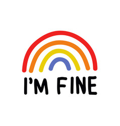 Rainbow Im Fine Doodle Icon Color Line