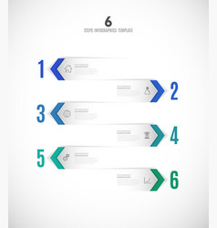 Six Progress Steps With Arrows Icons And Place