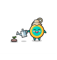 Cute Yoyo Is Watering Plant Seeds